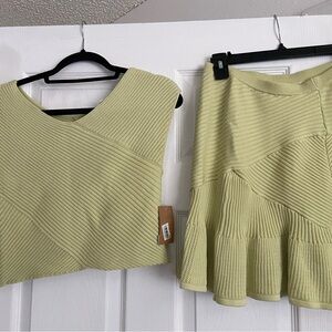 Beautiful 2 piece skirt and shirt thick sweater material